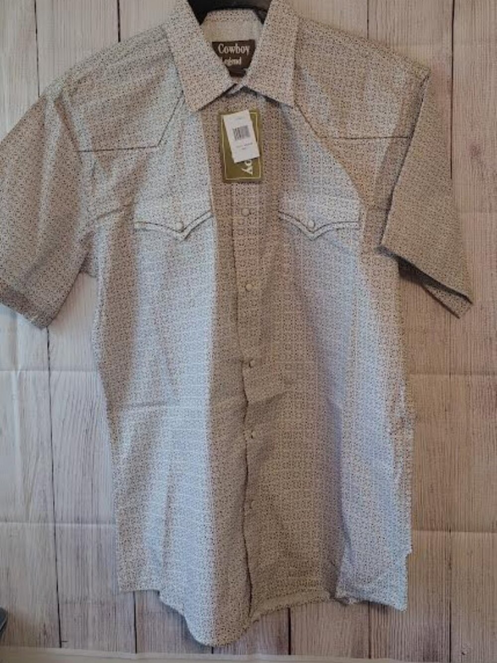 NWT Cowboy Legend Cowboy Shirt Short Sleeve Large With Snap Buttons